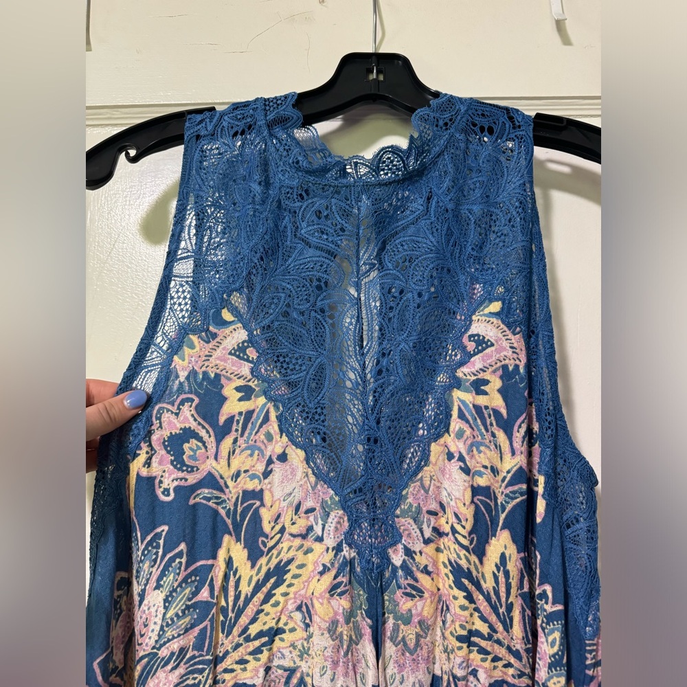 Free people high neck lace dress